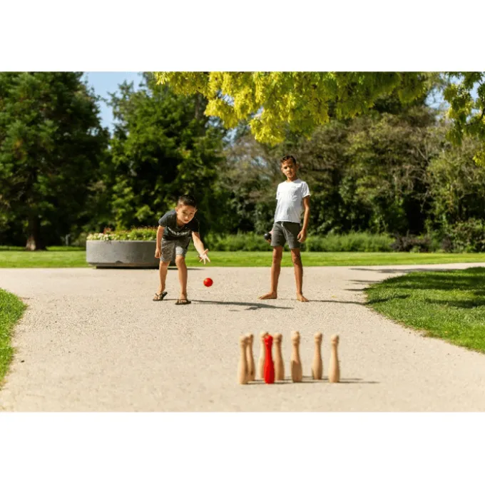 Garden Bowling Set, schwarz & rot