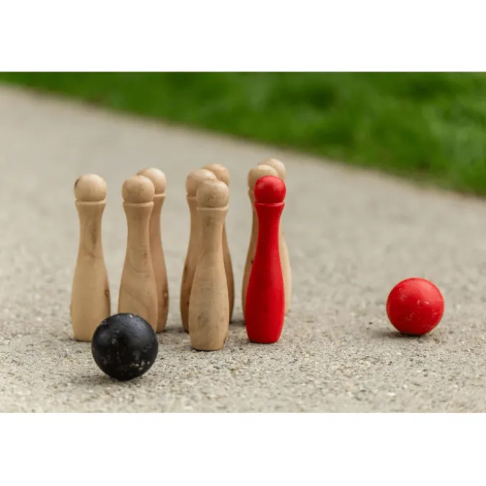 Garden Bowling Set, schwarz & rot