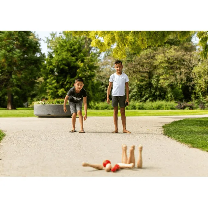 Garden Bowling Set, schwarz & rot