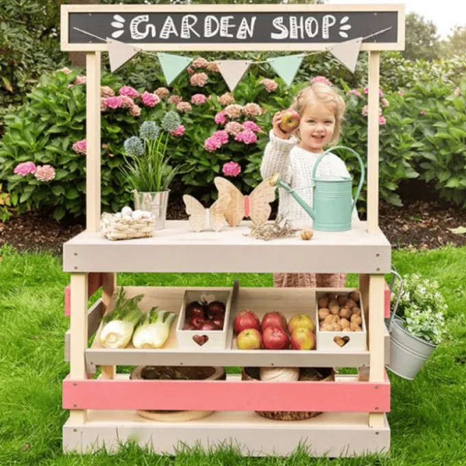 Gartenspiel - Marktstand, Grau/Rosa