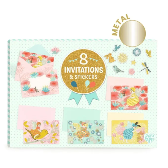 Geburtstagseinladungen – Feen, 8 Stk.