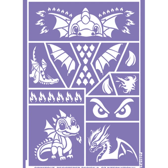 Gesichtsschminke Schablone - Drache