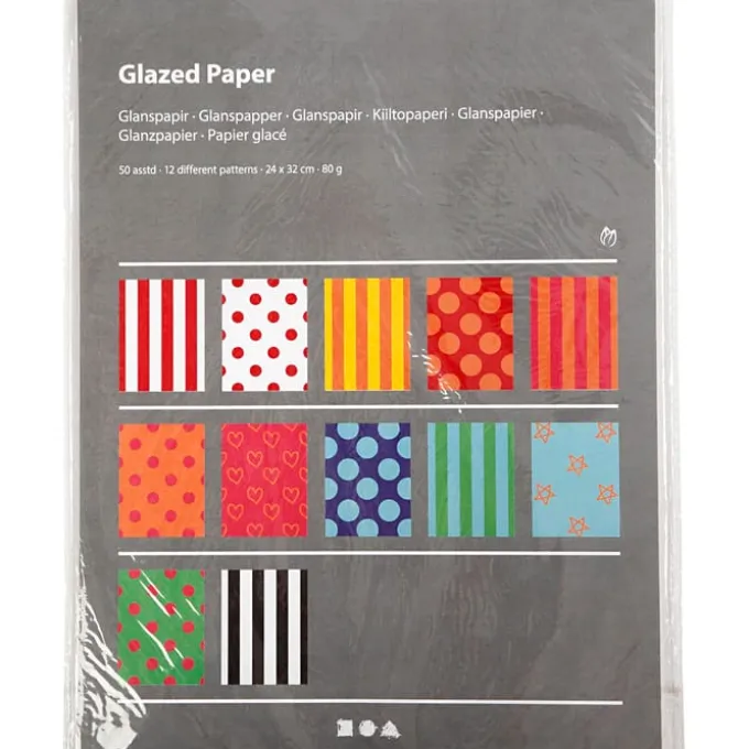 Glanzpapier - gemustert, 50 Bögen