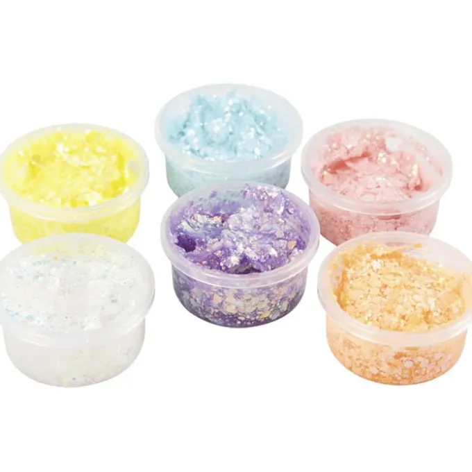 Glitter Clay 6 x 20 ml - Pastell