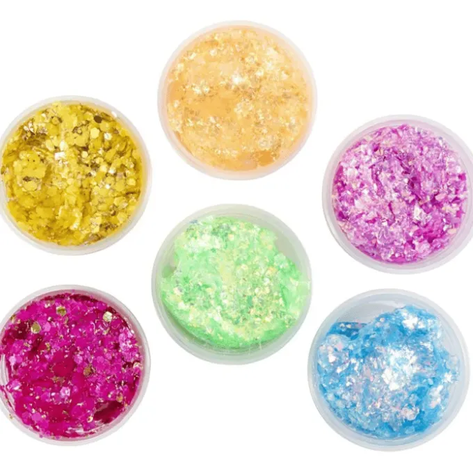 Glitter Clay 6 x 20 ml - Regenbogen