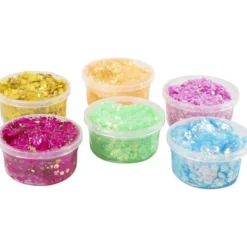 Glitter Clay 6 x 20 ml - Regenbogen