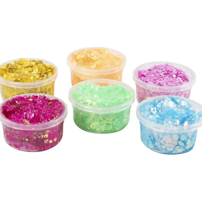 Glitter Clay 6 x 20 ml - Regenbogen