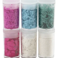Glitzer & Pailletten – Pastell, 6 x 7 ml