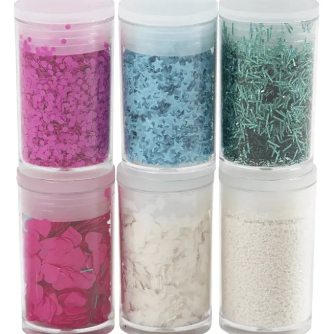 Glitzer & Pailletten – Pastell, 6 x 7 ml