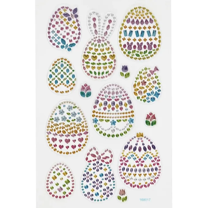 Glitzersteinaufkleber - Ostereier, 1 Bogen