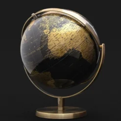 Globus 20 cm - schwarz/golden
