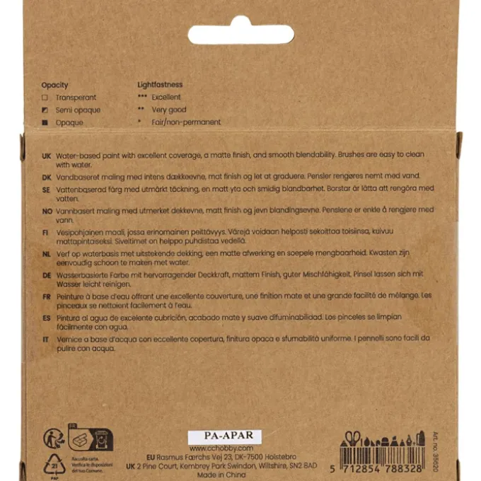 Gouache-Farben 20 ml - Natur, 6 Stk.