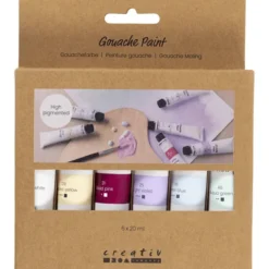 Gouache-Farben 20 ml - Pastell, 6 Stk.
