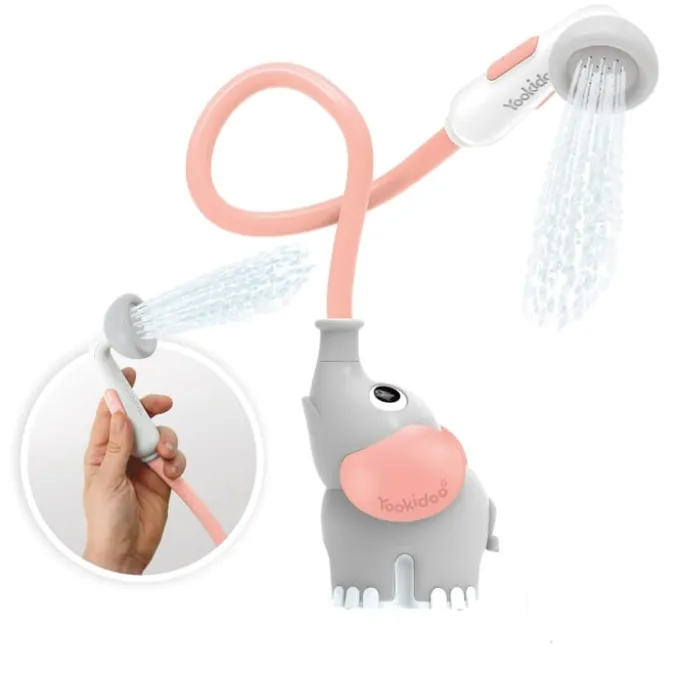 Handbrause, batteriebetrieben - Elefant, rosa