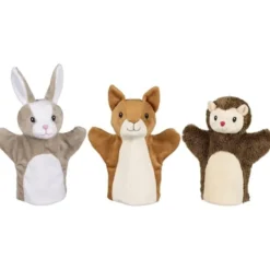 Handpuppen Tiere 3er Set, 24 cm