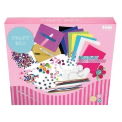 Hobbykiste mit kreativen Materialien