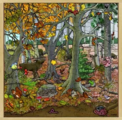 Holzpuzzle mit 64 Teilen - Herbst