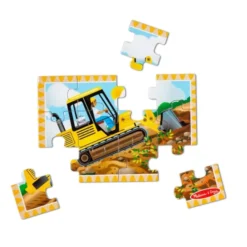 Holzpuzzle-Set m. 4 x 12 Teilen - Baustelle