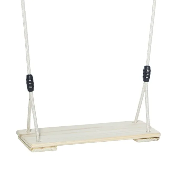 Holzschaukel 44x17,5 cm - 6m (beiges Seil)