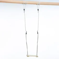Holzschaukel 44x17,5 cm - 6m (beiges Seil)