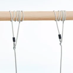 Holzschaukel 44x17,5 cm - 6m (beiges Seil)