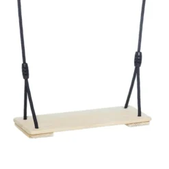 Holzschaukel 44 x 17,5 cm (schwarzes Seil)