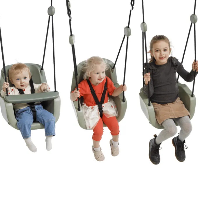 3-in-1 Baby-Schaukel – Anthrazit (schwarzes Seil)
