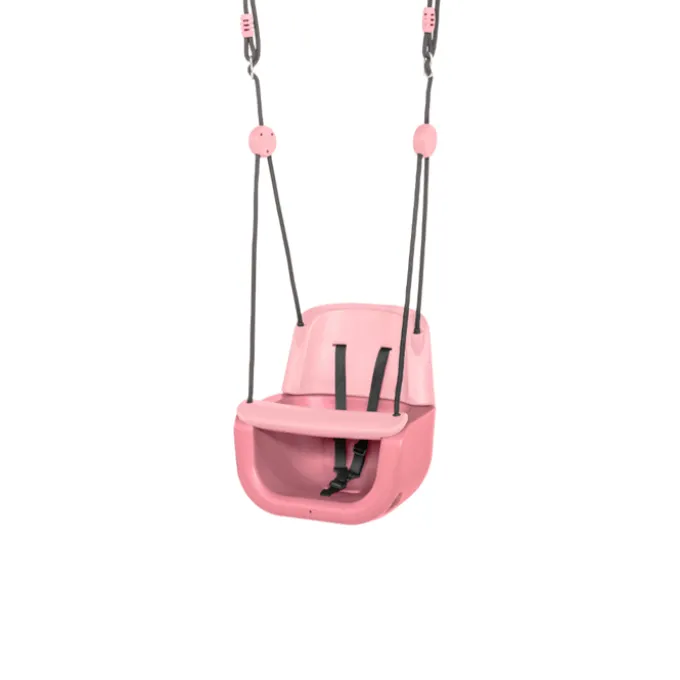 3-in-1 Baby-Schaukel – Rosa (schwarzes Seil)