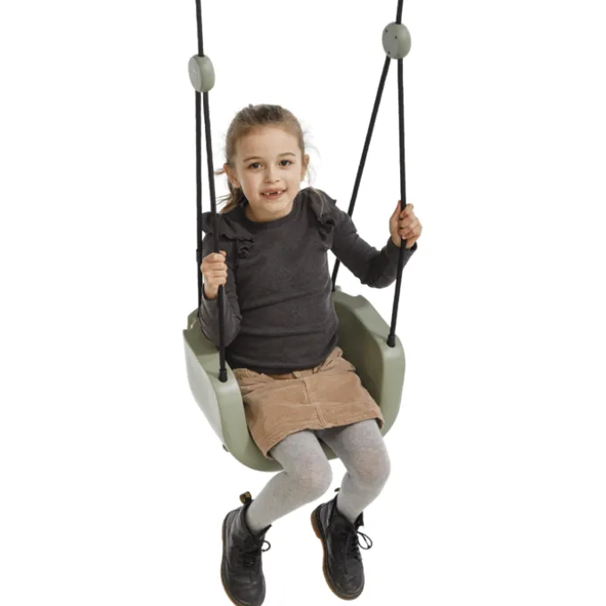 3-in-1 Baby-Schaukel – Salbeigrün (schwarzes Seil)