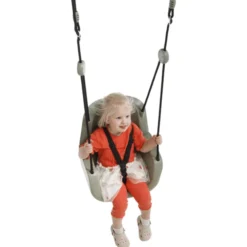 3-in-1 Baby-Schaukel – Salbeigrün (schwarzes Seil)