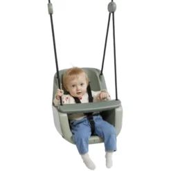 3-in-1 Baby-Schaukel – Salbeigrün (schwarzes Seil)