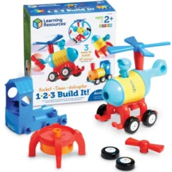 3-in-1-Bausatz - Rakete, Zug & Helikopter