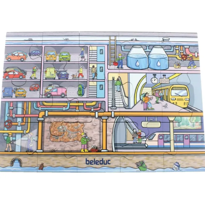3-in-1 Bodenpuzzle - Stadtleben