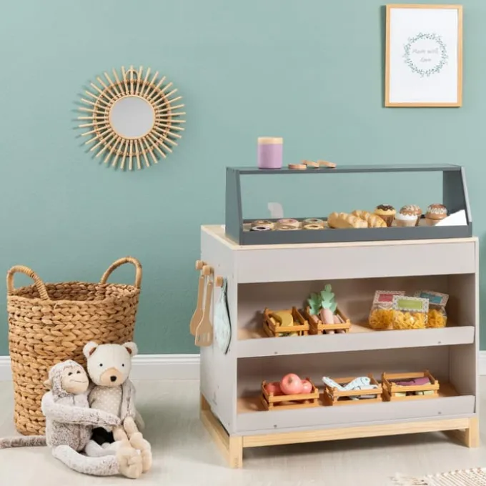 2-in-1 Kinderküche & Shop Prunus - grau