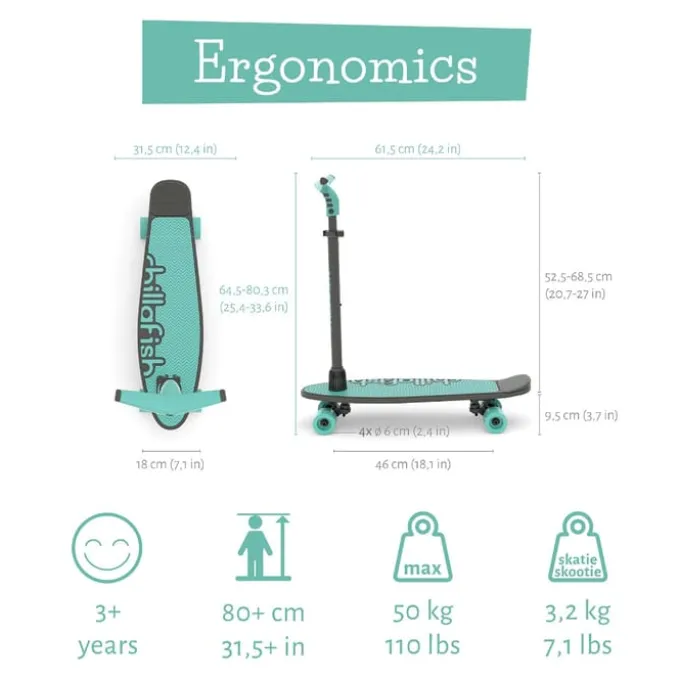 2-in-1 SkatieSkootie - Mint