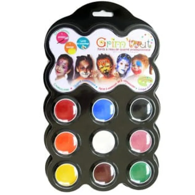 Kinderschminke Karneval - Palette mit 9 Farben