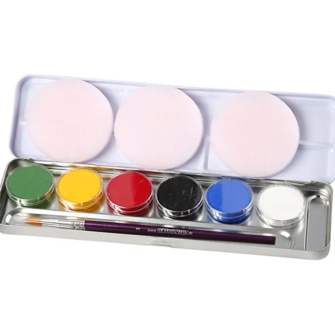 Kinderschminke - Palette mit 6 Farben und Ideen