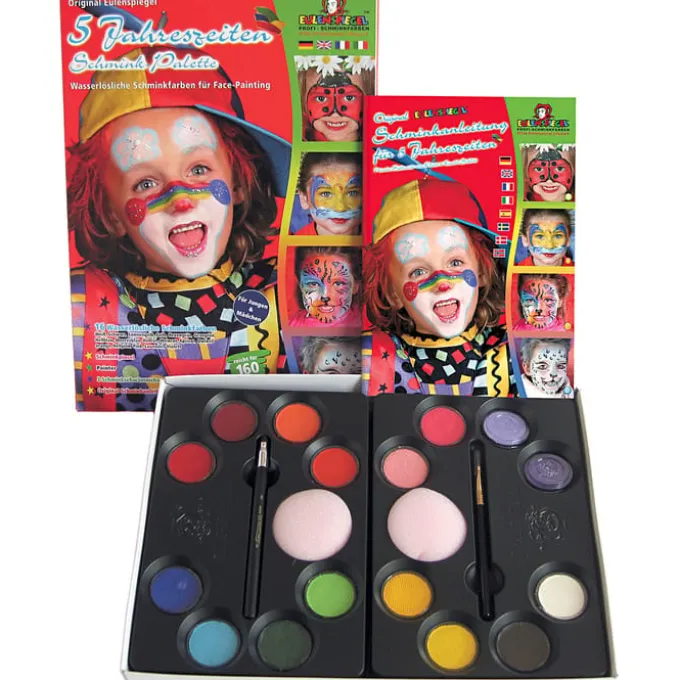 Kinderschminke - Palette mit 16 Farben und Ideen