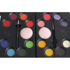 Kinderschminke - Palette mit 16 Farben und Ideen