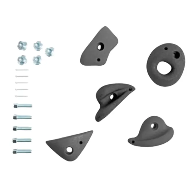 Klettergriffe medium (5 Stk. mit Schrauben), Anthr