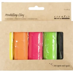 Knetgummi Soft Clay - Neonfarben, 400 g