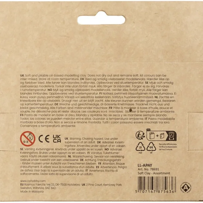 Knetgummi Soft Clay - Neonfarben, 400 g