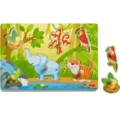 Knopfpuzzle mit Sound - Dschungeltiere