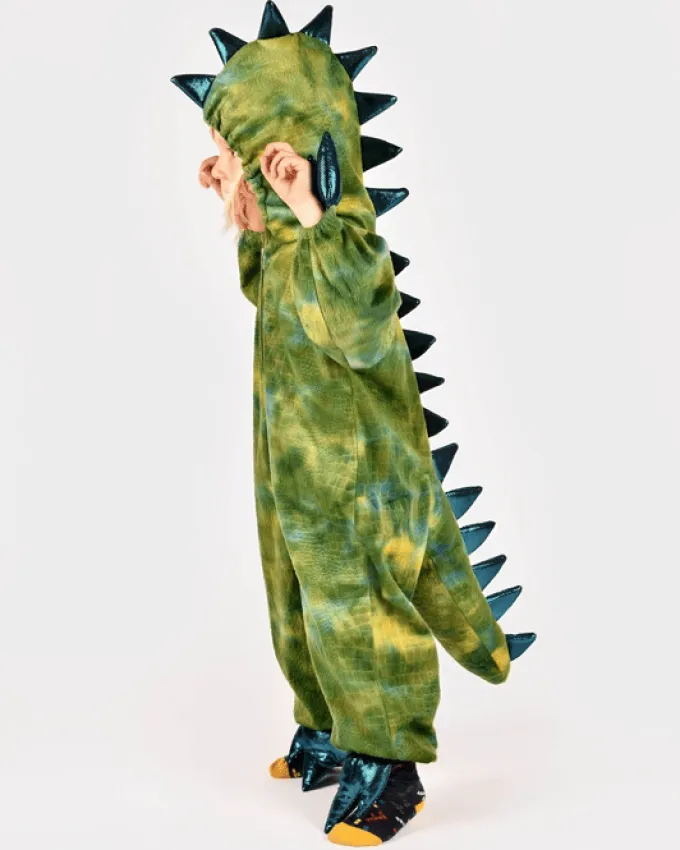 Kostüm Drache/Dino, grün - Gr. 3-4 Jahre
