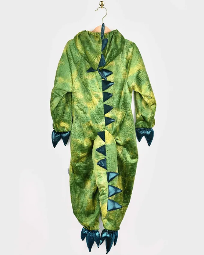 Kostüm Drache/Dino, grün - Gr. 3-4 Jahre