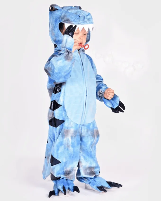 Kostüm T-Rex hellblau, Gr. 3-4 Jahre