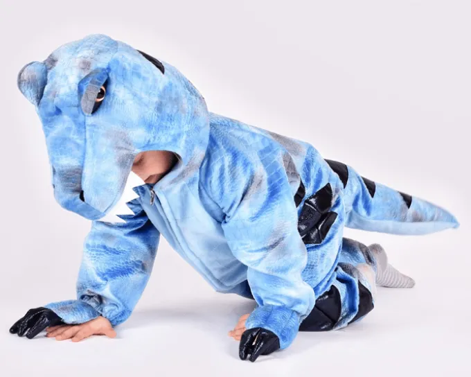 Kostüm T-Rex hellblau, Gr. 3-4 Jahre