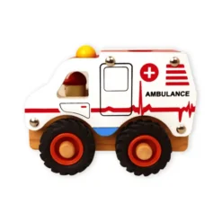 Krankenwagen mit Gummirädern - H: 9,5 cm