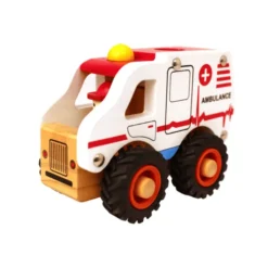 Krankenwagen mit Gummirädern - H: 9,5 cm