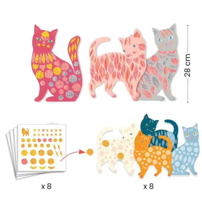 Kreativbox – Katzen mit Stickern dekorieren